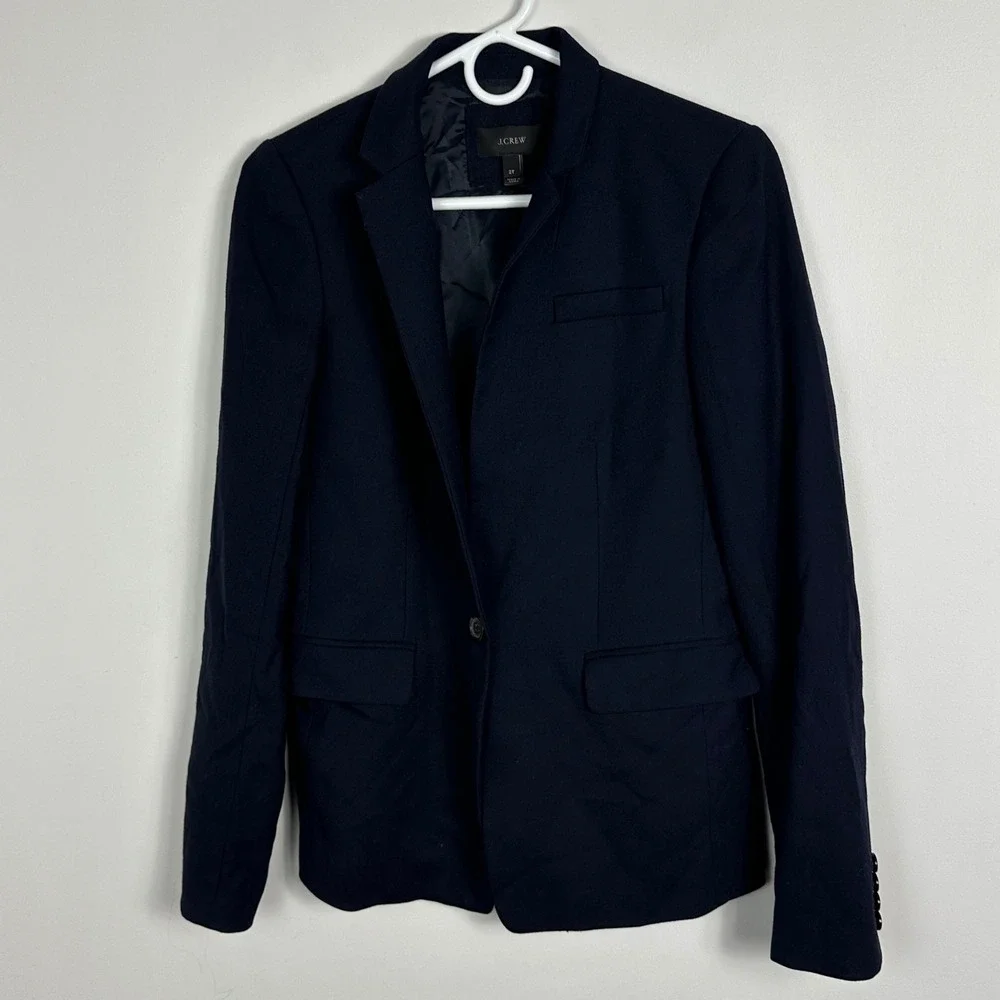 J Crew Tall Regent Wool Blazer Jacket Womens Size 2T 2 Style B0328 Long Minimal - Picture 9 of 16